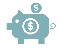 cost effective piggy bank icon